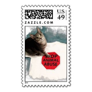 Tabby kitten with a cause Stop Animal Abuse Stamp