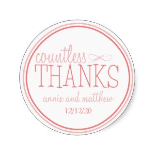 Countless Thanks Labels (Blush / Terra Cotta) Stickers