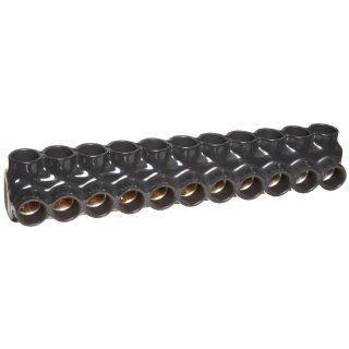 Morris Products 97661 Multi Cable Connector, Insulated, Dual Entry, Black, 11 Ports, 350   6 Wire Range, 5/16" Allen Hex 11 Ports, 350   6 Wire Range, 5/16" Allen Hex
