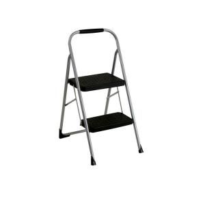 Cosco 2 Step Steel Big Step Stool Ladder with Large Front Feet and Grip with 200 lb. Load Capacity 11308PBL1E