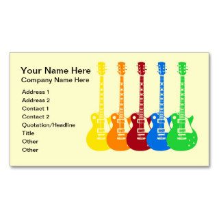 Five Colorful Electric Guitars Business Card