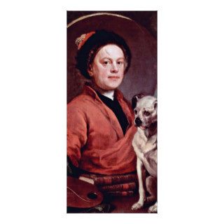 The Painter And His Pug Self Portrait By Hogarth, Rack Card Template