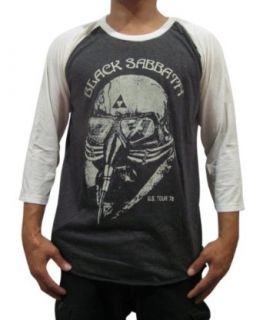 Bunny Brand Men's Avengers Iron Man Black Sabbath US Tour 78 Raglan T Shirt Music Fan T Shirts Clothing