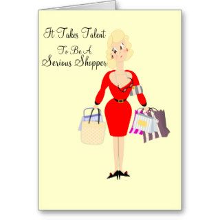 Funny Birthday Card Lady Shopping Theme