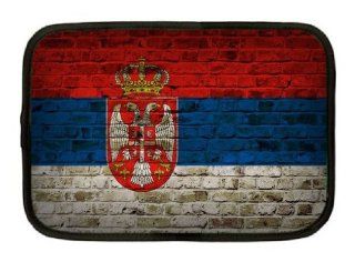 Serbia Flag Brick Wall Design Neoprene Sleeve   Fits all iPads and Tablets Computers & Accessories