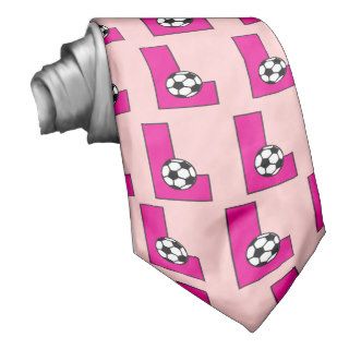 Letter L in Soccer Pink Monogram Tie