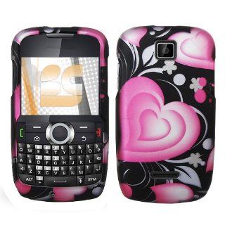 Floral Hearts Black Protector Case for Motorola Theory WX430 Cell Phones & Accessories