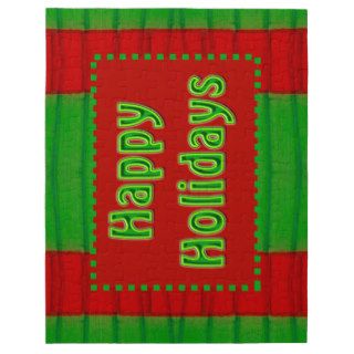 red green Happy Holidays Jigsaw Puzzle