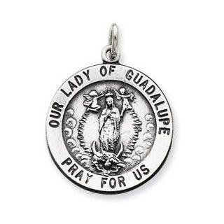 Lady of Guadalupe Medal Sterling Silver Antiqued Our Lady of Guadalupe Medal Jewelry