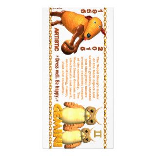 Valxart 1955 2015 2075 WoodSheep zodiac Gemini Photo Card Template