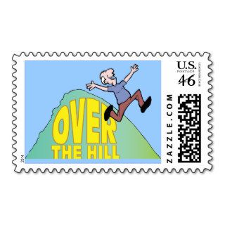 Over The Hill ~ Retirement Birthday Word Play Stamps