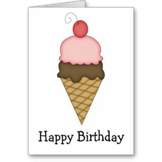 Ice Cream Cone with Cherry #4 Card