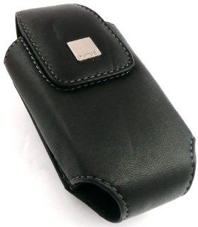 Black Leather Swivel Holster With Metal Logo Retail Pack Suitable For Samsung Chat 357 S3570 Cell Phones & Accessories