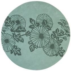 Hand tufted Green Floral Wool Rug (6' Round) St Croix Trading Round/Oval/Square