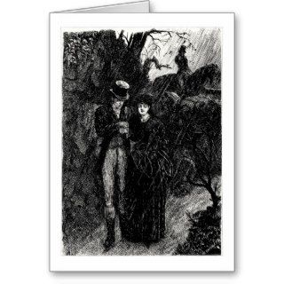 Couple walking in the rain cards