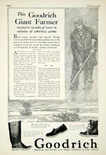 1929 Ad Goodrich Rubber Footwear Shoes Boots Giant Farmer Work Norka Field Rural   Original Print Ad  