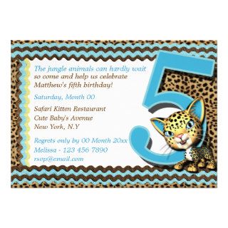 Baby's fifth birthday jungle safari custom invitation