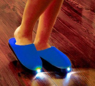 BRIGHT FEET LIGHTED SLIPPERS NAVY LADIES SIZE MEDIUM 8 10 (THE SLIPPERS THAT LET YOU SEE IN THE DARK) Health & Personal Care