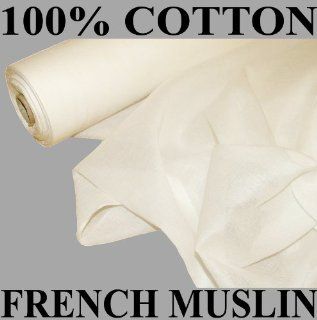 100m White French Cotton Muslin Voile Fabric Curtain