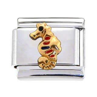 Gold Seahorse Italian Charm Italian Style Single Charms Jewelry