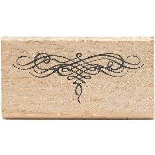 American Crafts Mounted Rubber Stamp 2.25"X1.25" Flourish