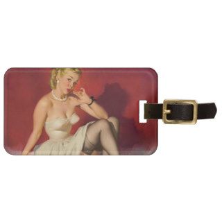 Lets Play a Game   Retro Pinup Girl Luggage Tag