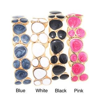 Goldtone Geometric Enamel Bangle Bracelet Fashion Bracelets