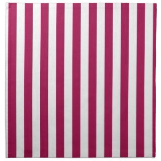 Deep Hot Pink with White Stripes Design Cloth Napkin