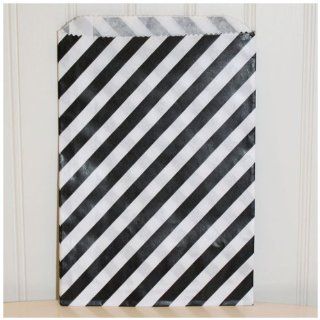 Dress My Cupcake 72 Pack Favor Bags, Black Candy Stripe Kitchen & Dining