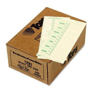 3 1/2x8 1/2 Weekly Time Cards for Pyramid Model 331 10 Printed 2 Sides, 500/Box (TOP1291)  Time Recorders Cards And Sheets  Electronics