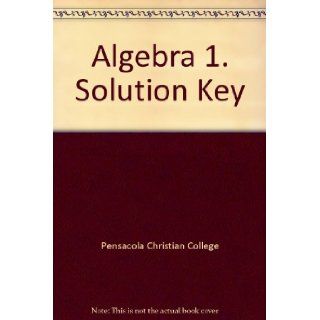 Algebra 1. Solution Key Books
