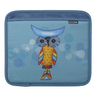 Colorful Fantasy Whimsical Owl Sleeves For iPads