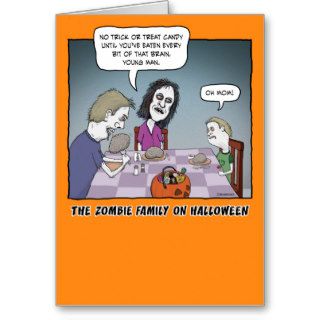 Funny Halloween card Zombie Family