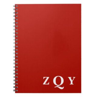Textile Red Initials Traning Color Design Spiral Note Book