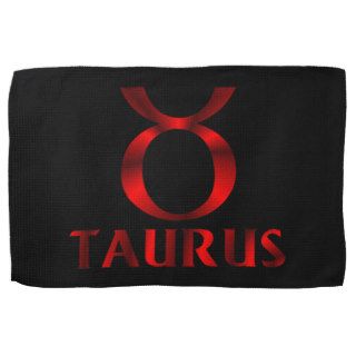 Red Taurus Horoscope Symbol Towels