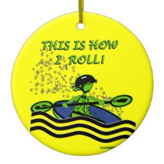 Whitewater Kayak Roll Christmas Tree Ornaments