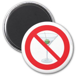 No Alcohol   Martini Fridge Magnet
