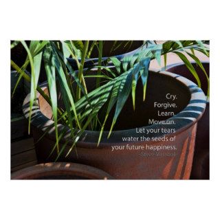 Calm Plant and quote by Steve Maraboli Poster