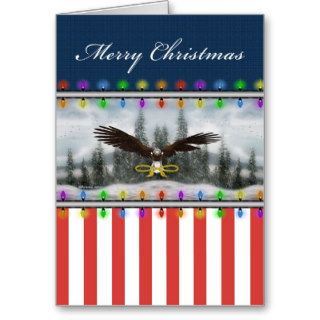 U.S. Patriotic Eagle Merry Christmas Greeting Card