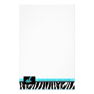 Zebra Stationery with Custom Monogram