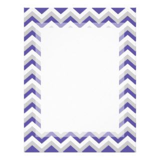 Elegant Geometric Purple Blue Chevron Zigzags Letterhead