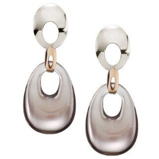 14K White Gold Reconstructed Smoky Topaz Door Knocker Earrings Jewelry