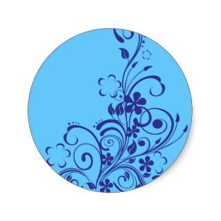 FLORAL SWIRL design graphics nature beauty flowers Round Sticker