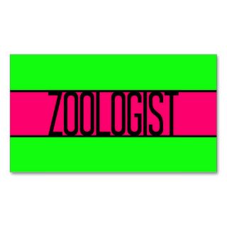 Zoologist Neon Green and Hot Pink Business Card