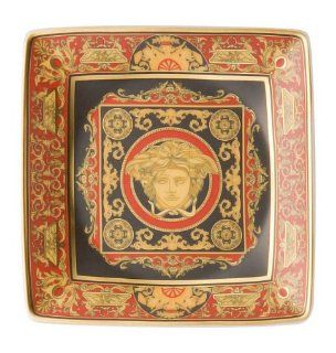 Versace Medusa Red Canape Dish, Porcelain 4 3/4 inch, Square Platters Kitchen & Dining