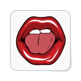Smiling Mouth Lips Teeth Tongue Sticker