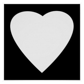 Black and White Love Heart Design. Posters