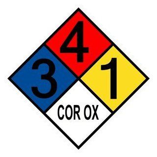 NFPA 704 3 4 1 Cor Ox Sign NFPA PRINTED 341COR OX NFPA Diamonds  Message Boards 