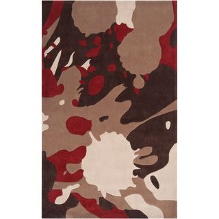 Hand tufted Splatter Driftwood Brown Abstract Splatter Plush Rug (2' x 3') Surya Accent Rugs