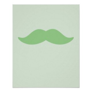 Green Mustache Poster